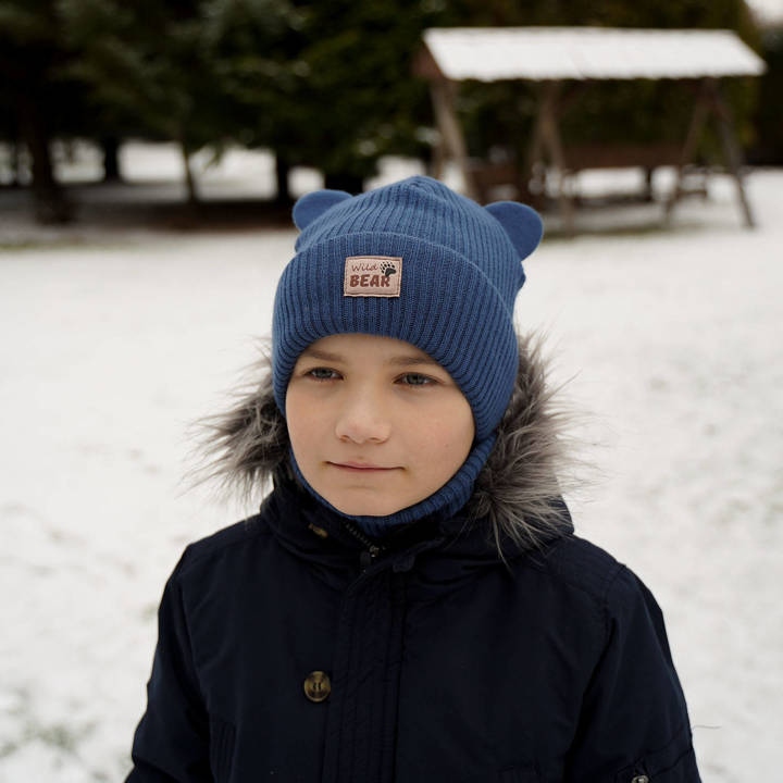 Boy's winter set: hat and tube scarf blue Figiel