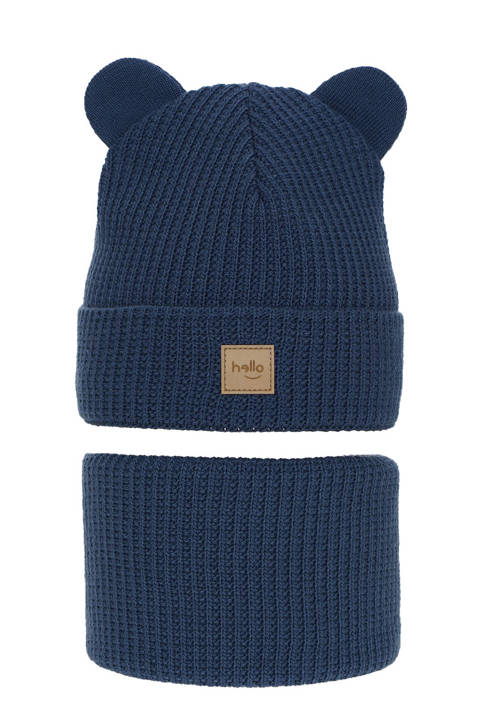 Boy's winter set: hat and tube scarf blue Michael