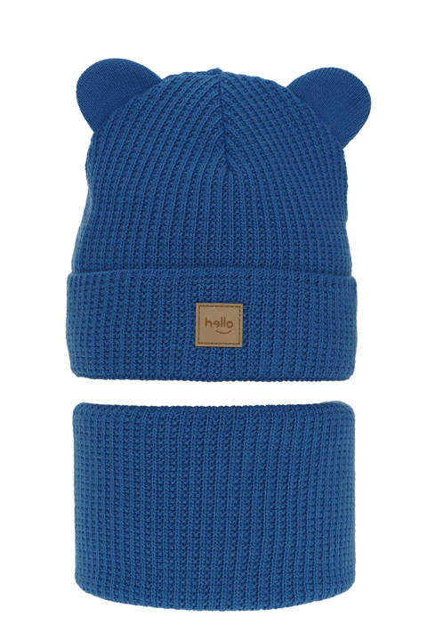 Boy's winter set: hat and tube scarf blue Michael