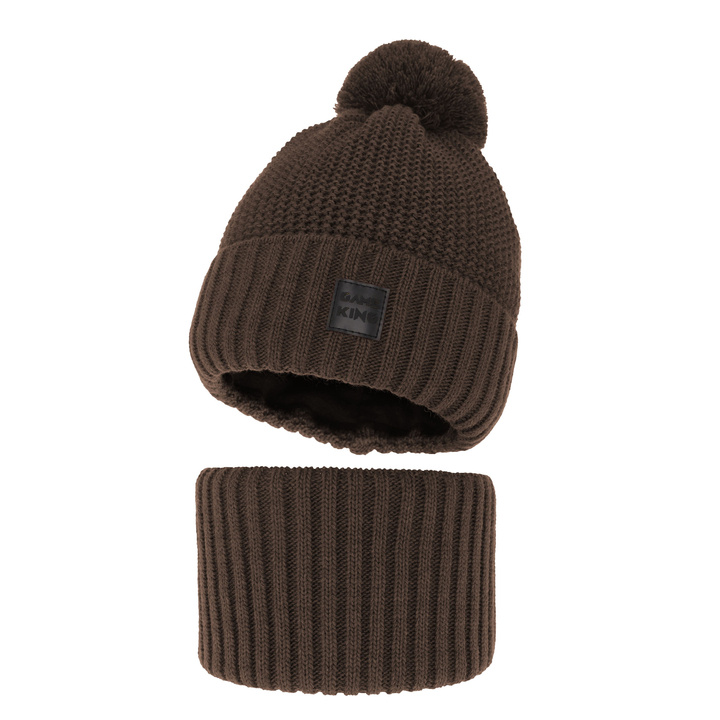 Boy's winter set: hat and tube scarf brown Conan