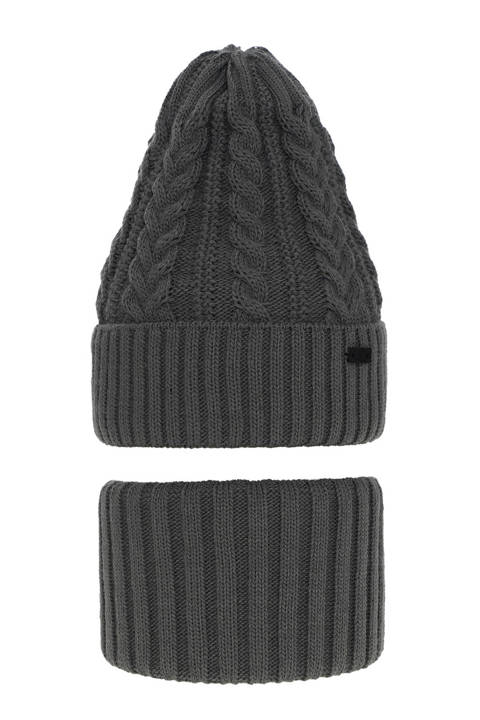 Boy's winter set: hat and tube scarf grey Colins