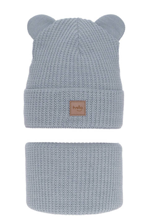 Boy's winter set: hat and tube scarf light blue Michael