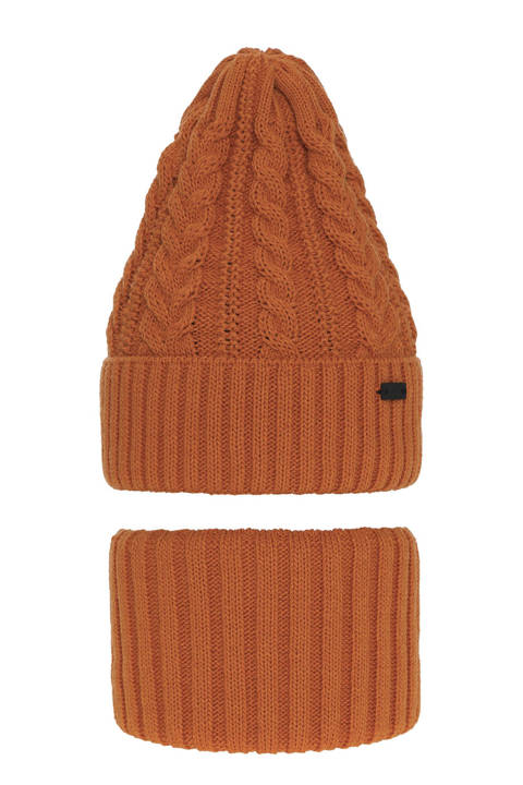 Boy's winter set: hat and tube scarf orange Colins