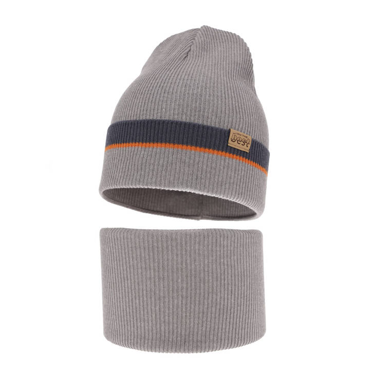 Children's autumn/ spring set: hat and tube scarf grey Antonio