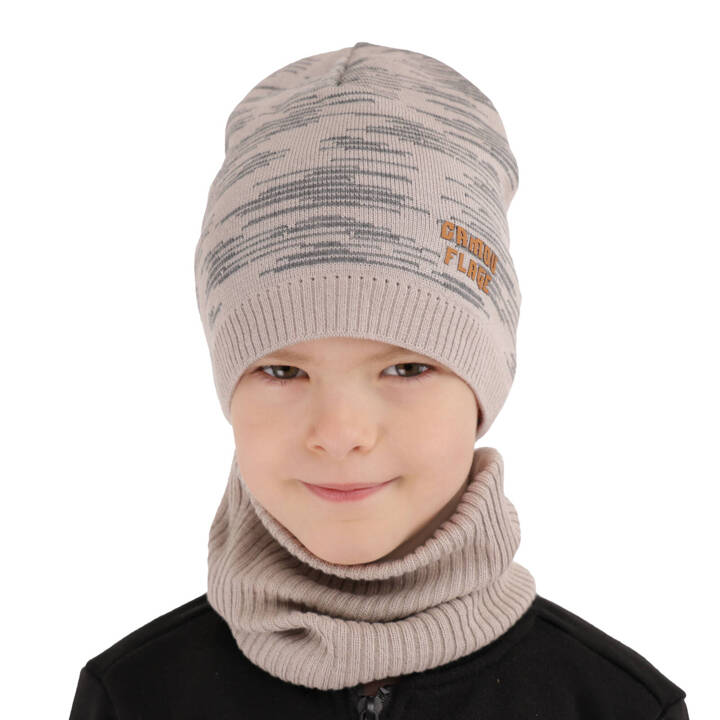 Children's autumn/ spring set: hat and tube scarf grey Carter