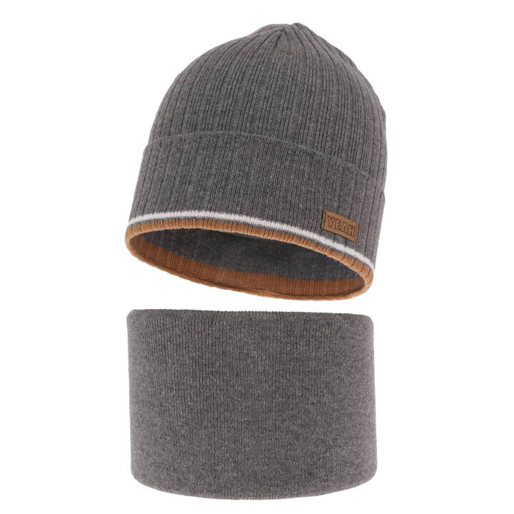 Children's autumn/ spring set: hat and tube scarf grey London