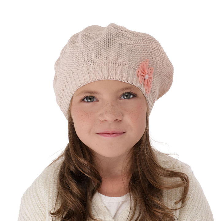 Girl's spring/ autumn beret pink Costanza