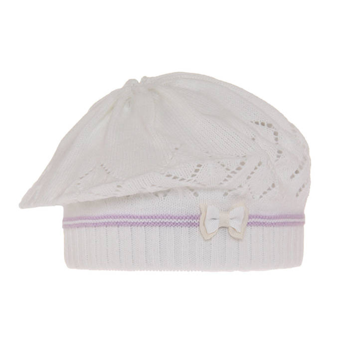 Girl's spring/ autumn beret white Bibi