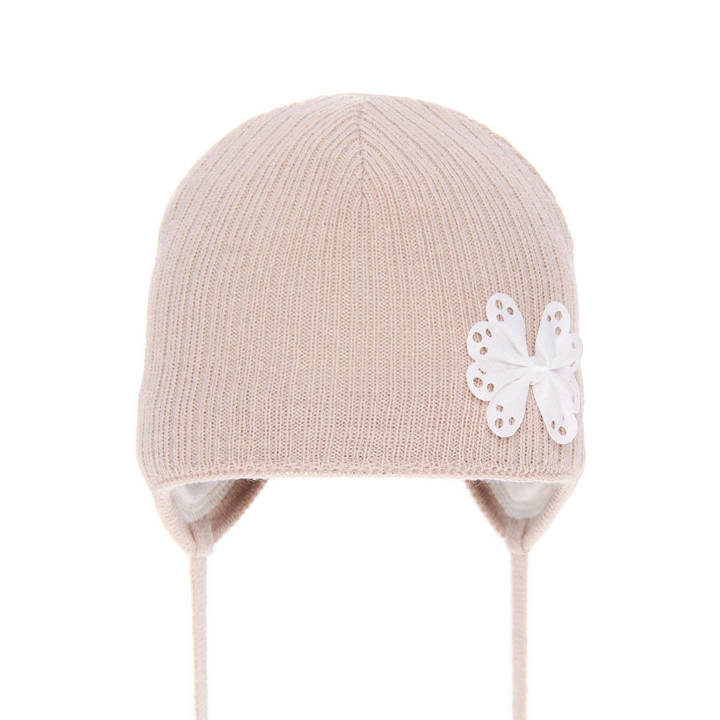 Girl's spring/ autumn hat beige Astrid with ears