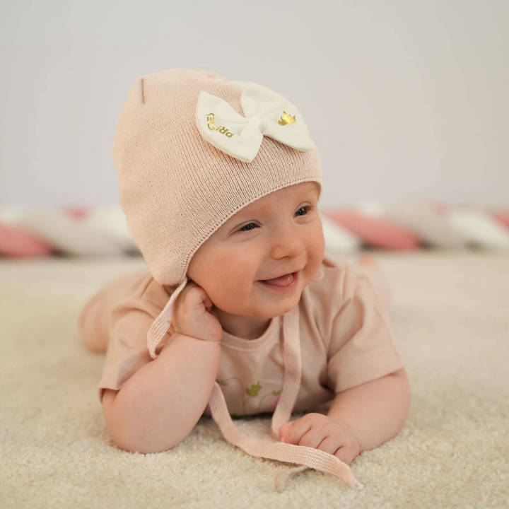 Girl's spring/ autumn hat beige Berenika with ears