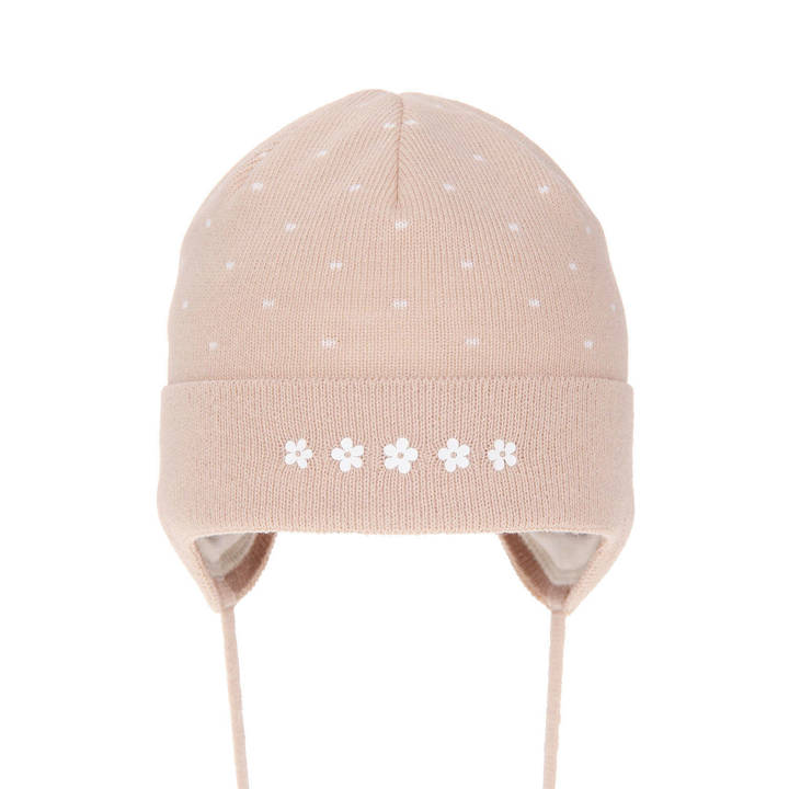 Girl's spring/ autumn hat beige Dotsi with ears