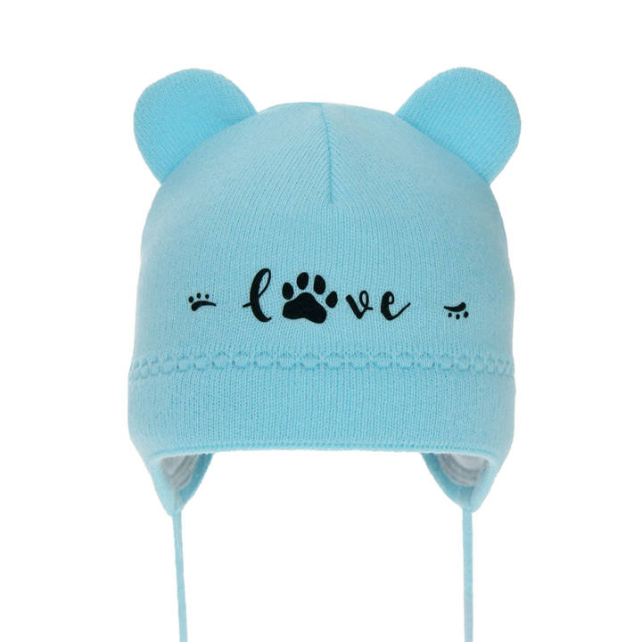 Girl's spring/ autumn hat blue Patka with ears