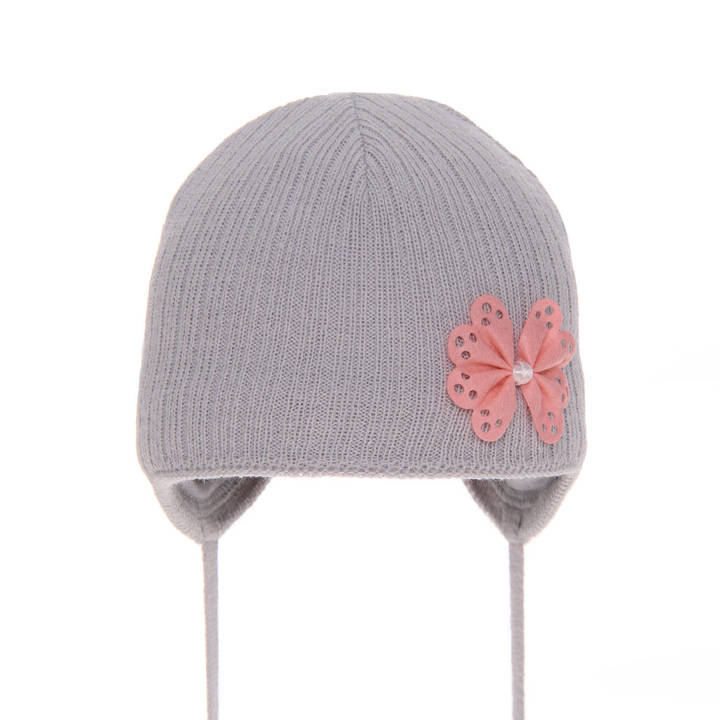 Girl's spring/ autumn hat grey Astrid with ears