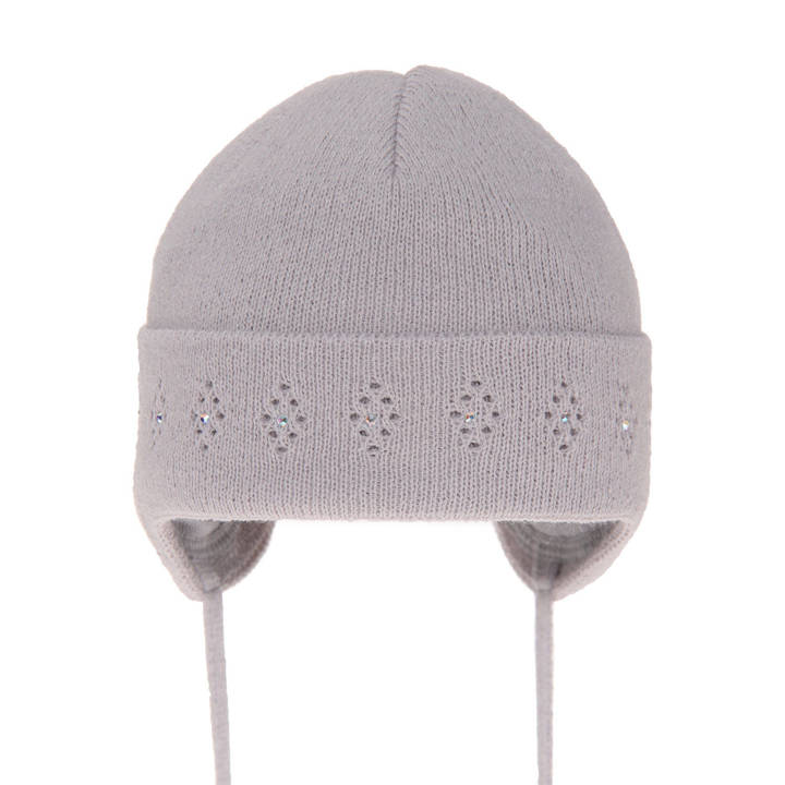 Girl's spring/ autumn hat grey Dorka with ears