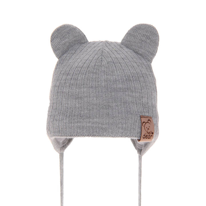 Girl's spring/ autumn hat grey Pigi with ears