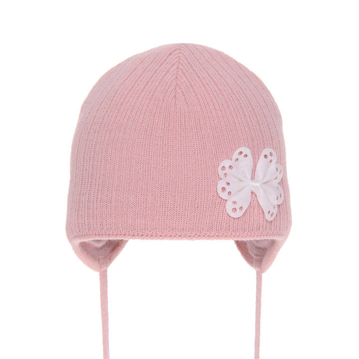 Girl's spring/ autumn hat pink Astrid with ears