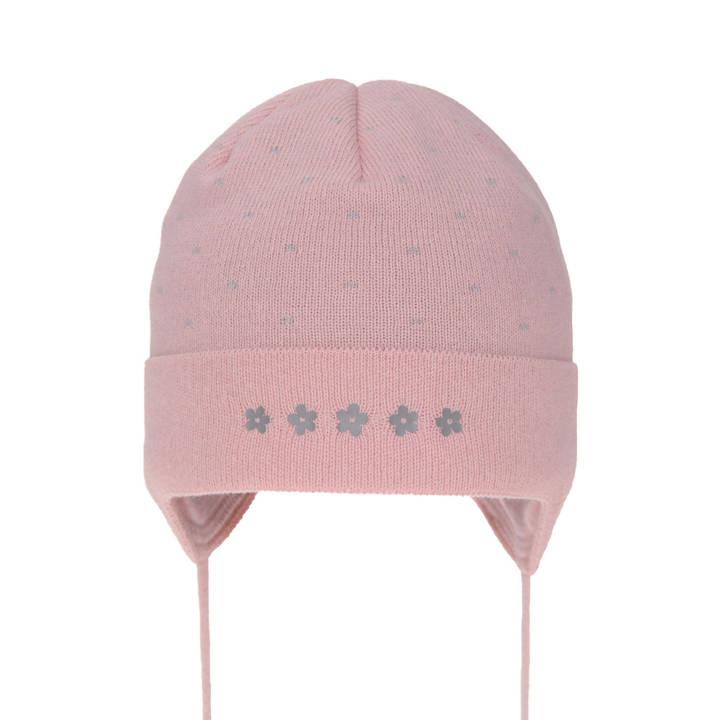 Girl's spring/ autumn hat pink Dotsi with ears