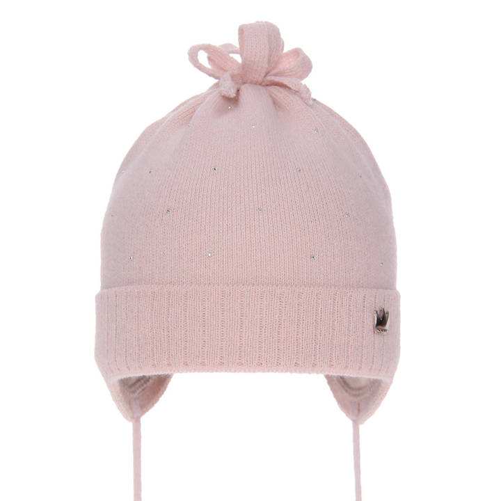 Girl's spring/ autumn hat pink Oliwka with ears