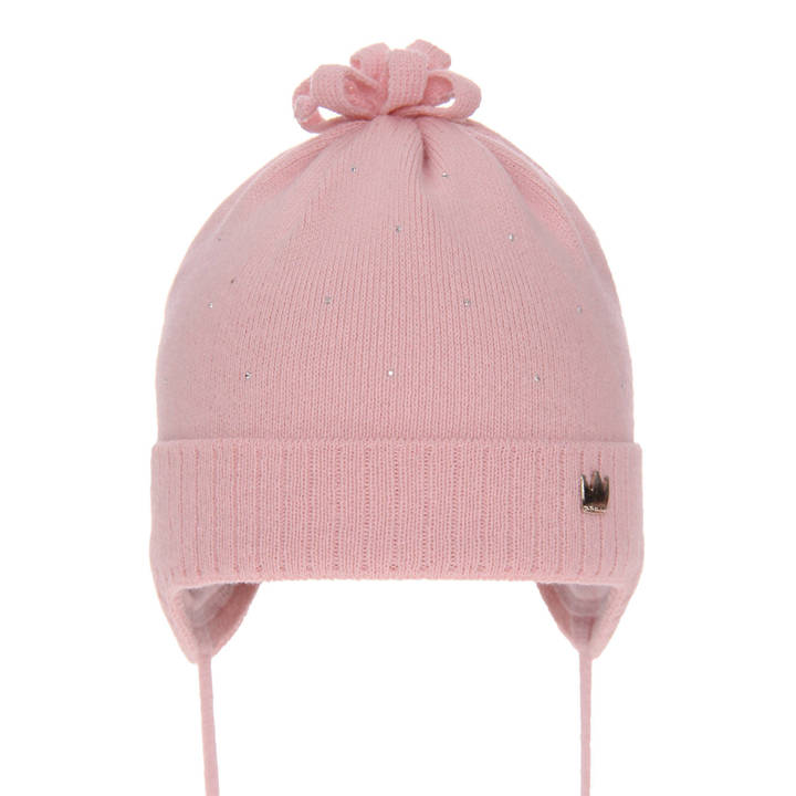 Girl's spring/ autumn hat pink Oliwka with ears