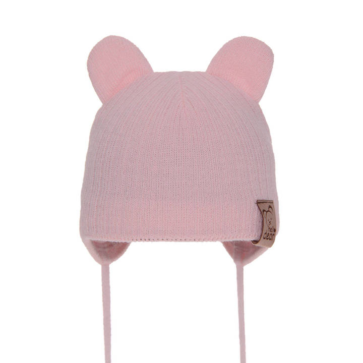 Girl's spring/ autumn hat pink Pigi with ears