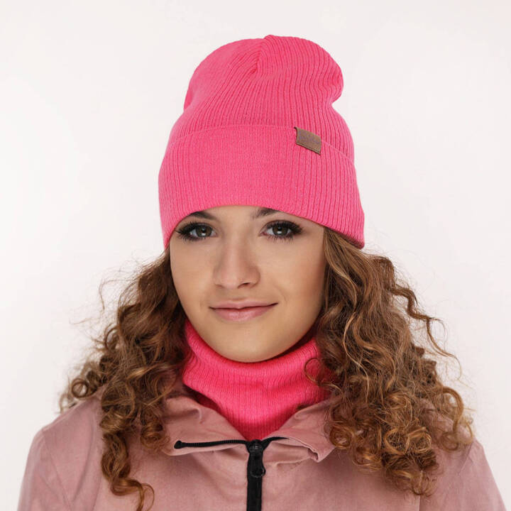 Girl's spring/ autumn set: hat and tube scarf pink Alona