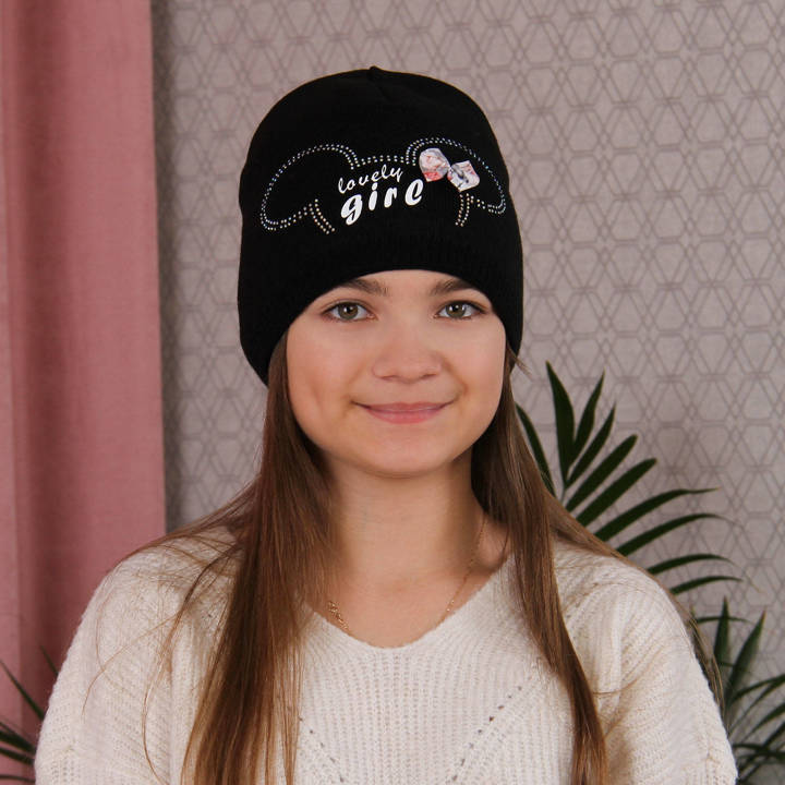 Girl's winter/ autumn hat black Agnes