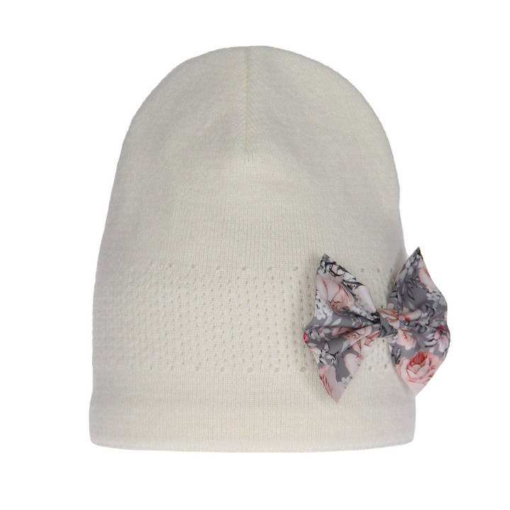 Girl's winter/ autumn hat ecru Kleo