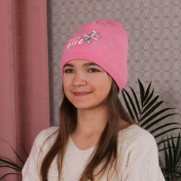 Girl's winter/ autumn hat pink Agnes