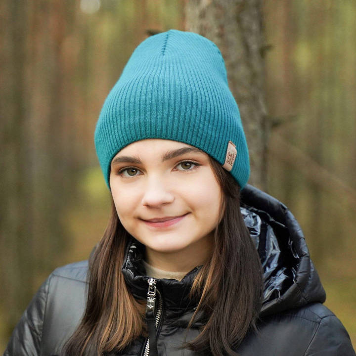 Girl's winter hat green Elvina