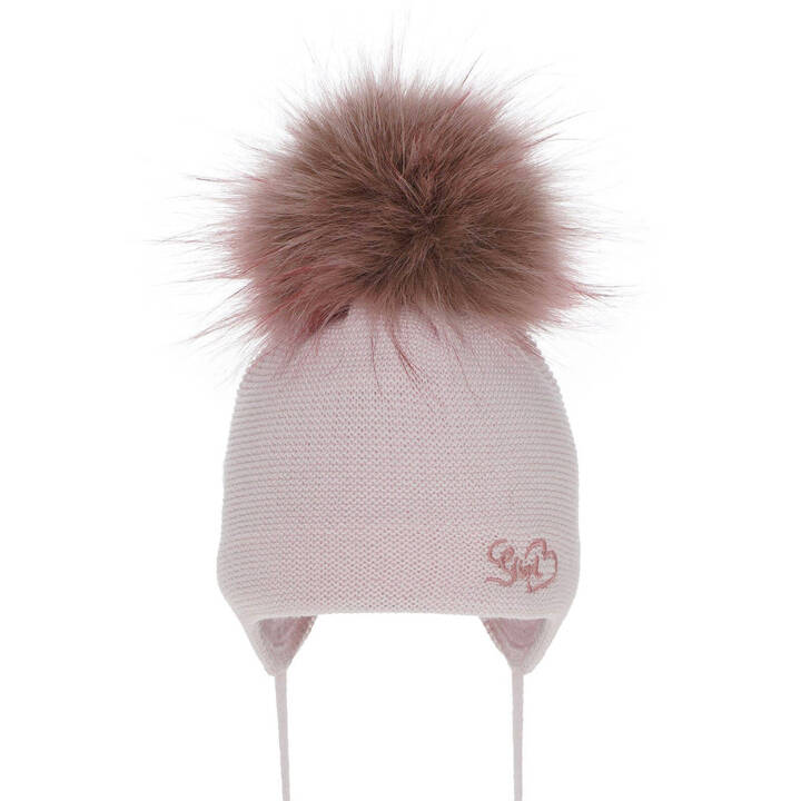 Girl's winter hat pink Tessa with pompon