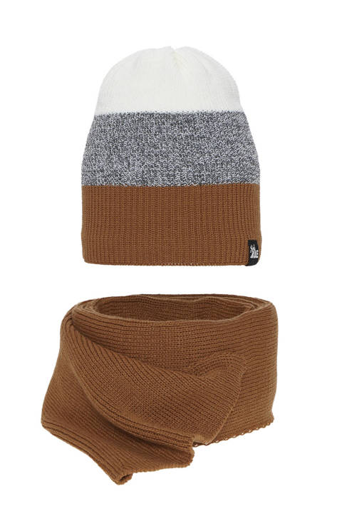 Girl's winter set: hat and scarf brown Kourtney