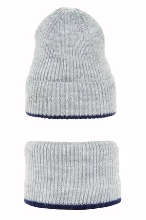 Girl's winter set: hat and tube scarf grey Angela