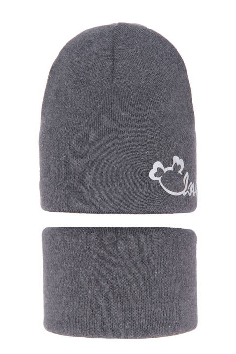 Girl's winter set: hat and tube scarf grey Darla