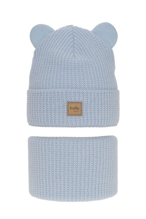 Girl's winter set: hat and tube scarf light blue Harper