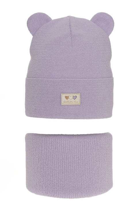 Girl's winter set: hat and tube scarf violet Xantia