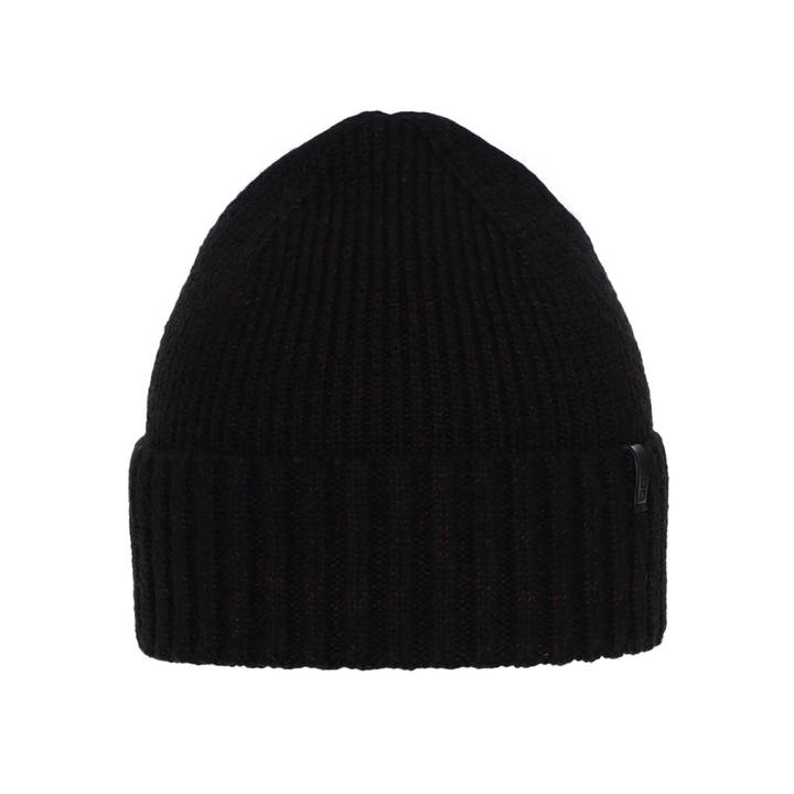 Men's black merino wool winter hat Nori