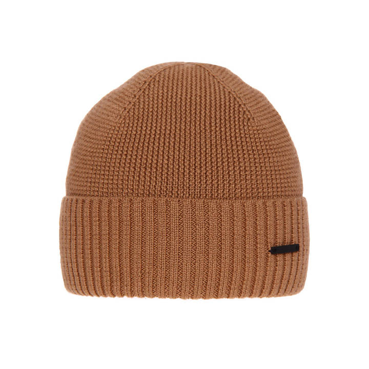 Men's winter hat - brown merino wool Henk