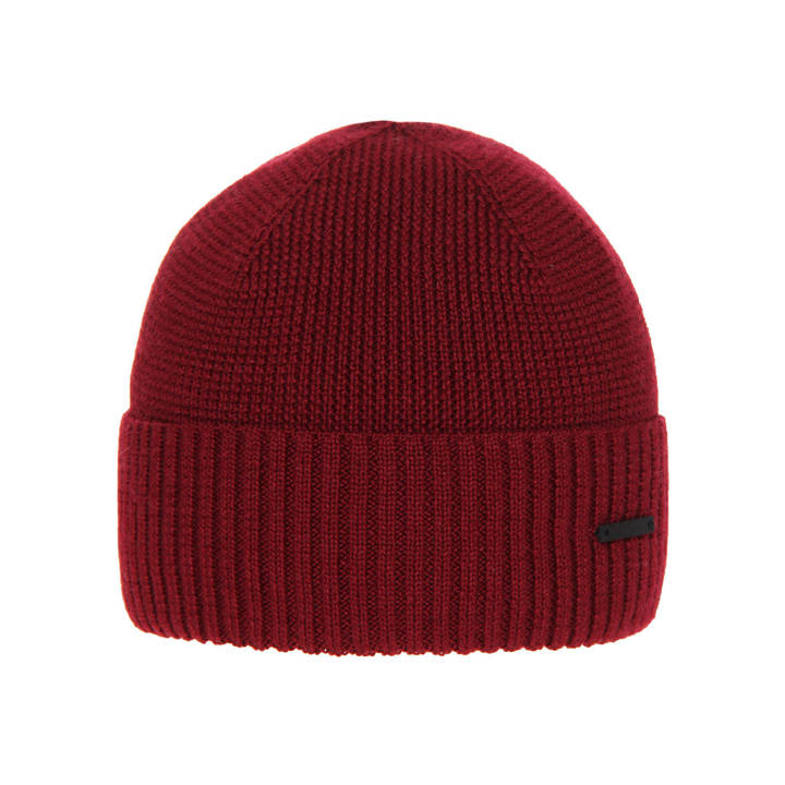 Men's winter hat burgundy merino wool Henk