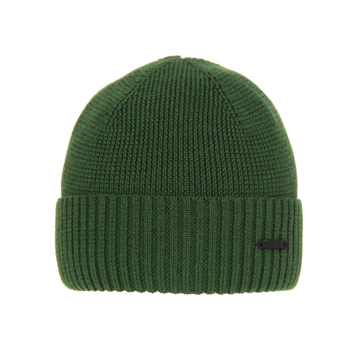 Men's winter hat - green merino wool Henk