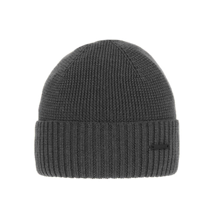 Men's winter hat, grey, merino wool Henk