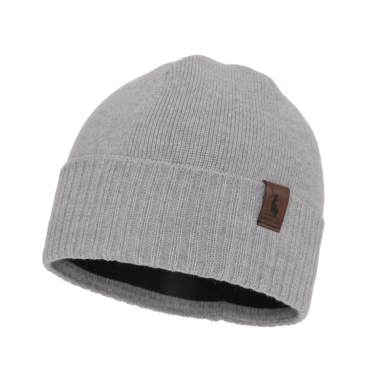 Men's winter hat, grey merino wool Hogan