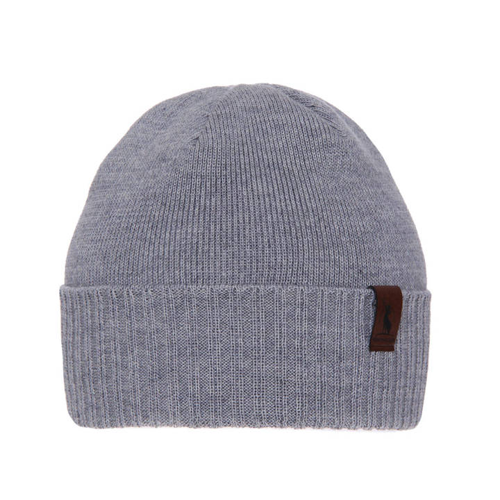 Men's winter hat, grey merino wool Hogan