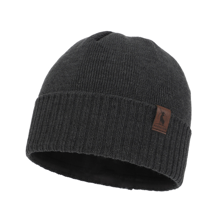 Men's winter hat, grey merino wool Hogan