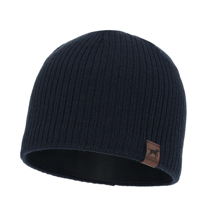 Men's winter hat navy blue merino wool Bird