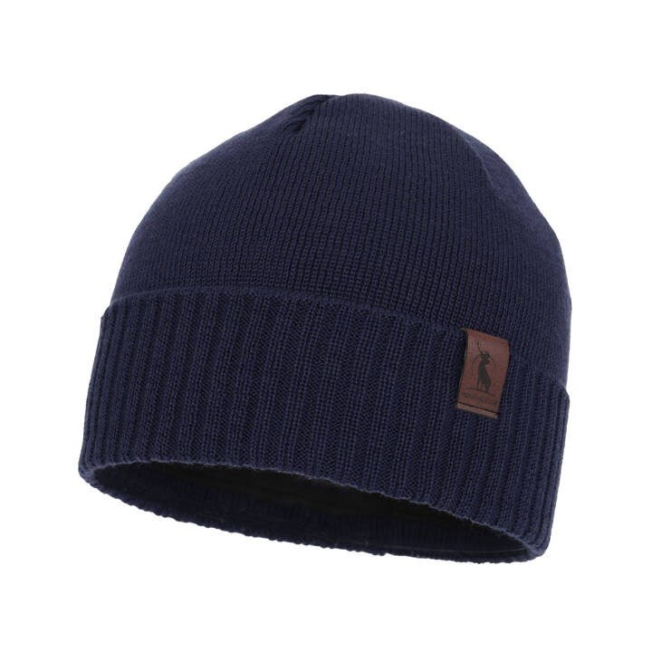 Men's winter hat navy blue merino wool Hogan