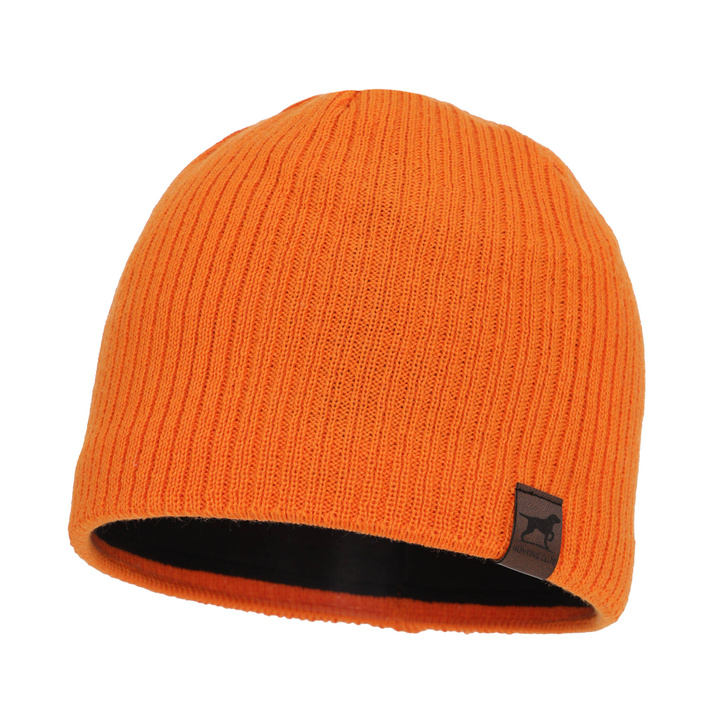 Men's winter hat - orange merino wool Bird