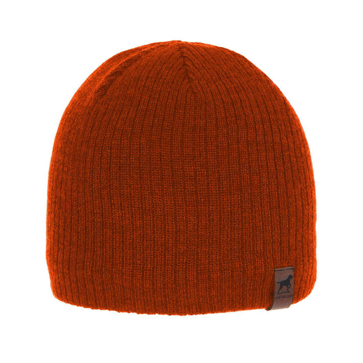 Men's winter hat - orange merino wool Bird