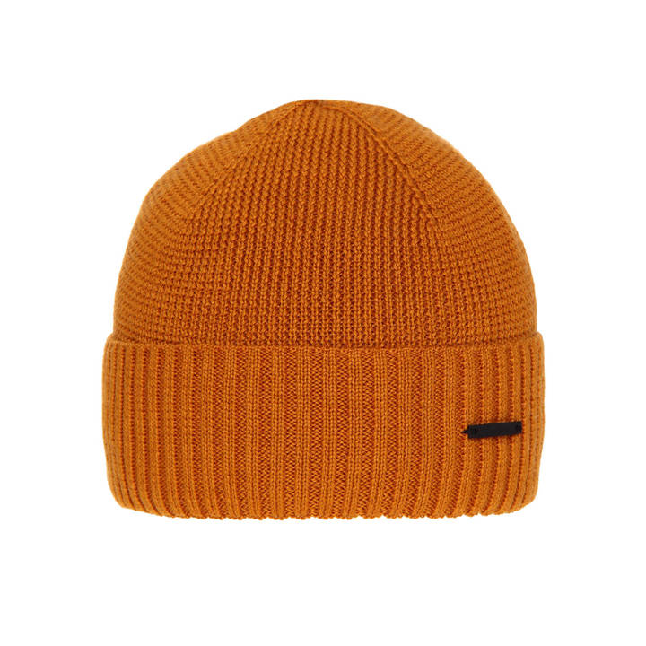 Men's winter hat - orange merino wool Henk