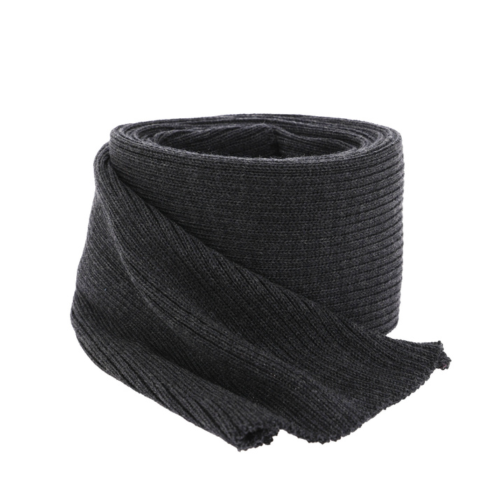 Men's winter scarf grey 100% extra fine merino wool Brayan