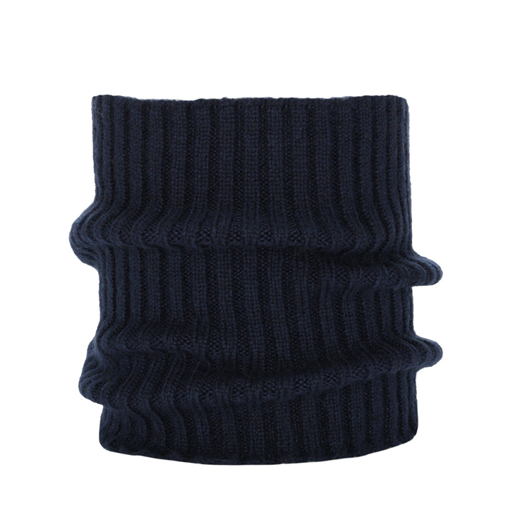 Men's winter tube scarf navy blue merino wool Best